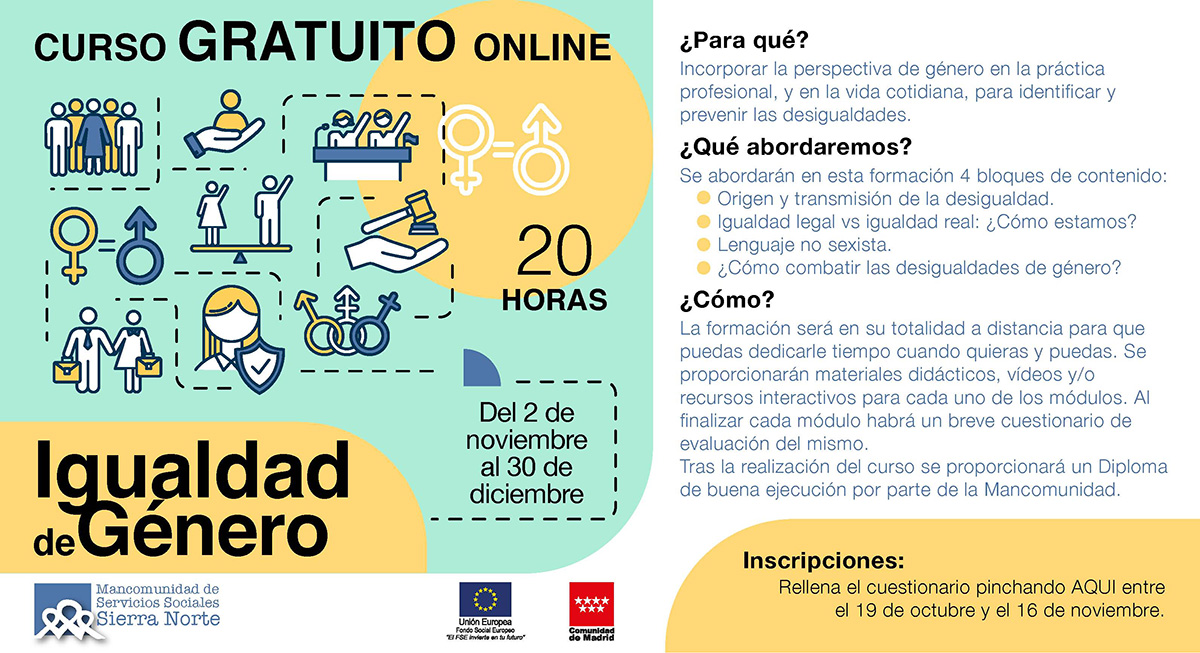 Curso gratuito online: Igualdad de género | Ayuntamiento Villavieja del ...