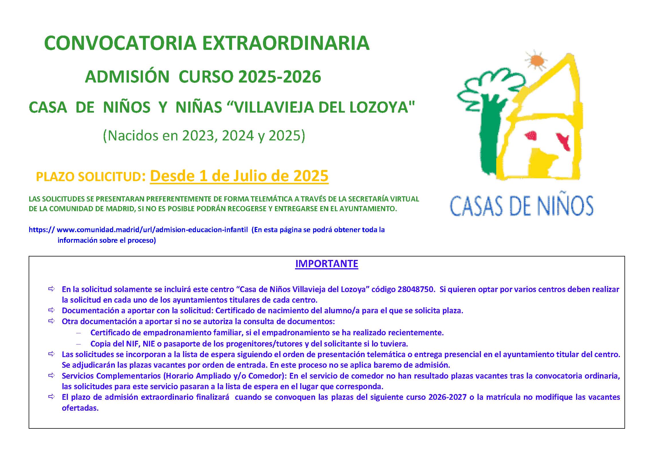 V-ADMISIÓN EXTRAORDINARIA