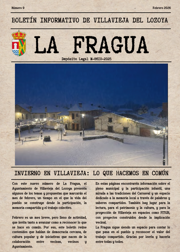 Boletín informativo LA FRAGUA, febrero 2026