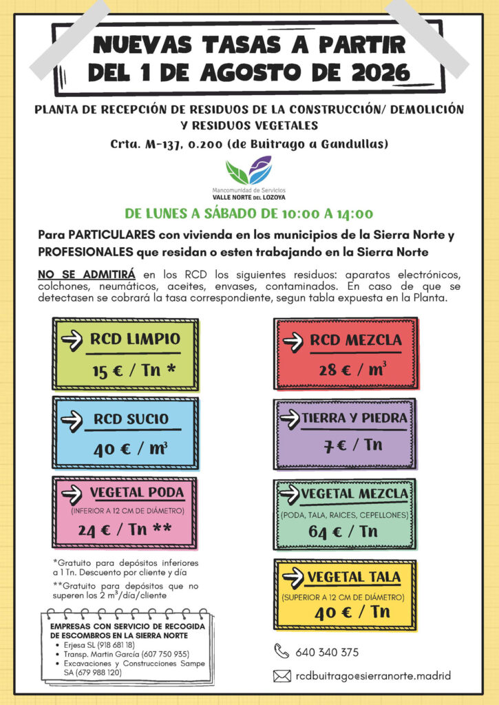 Nuevas tasas RCD en la planta de Buitrago-Gandullas