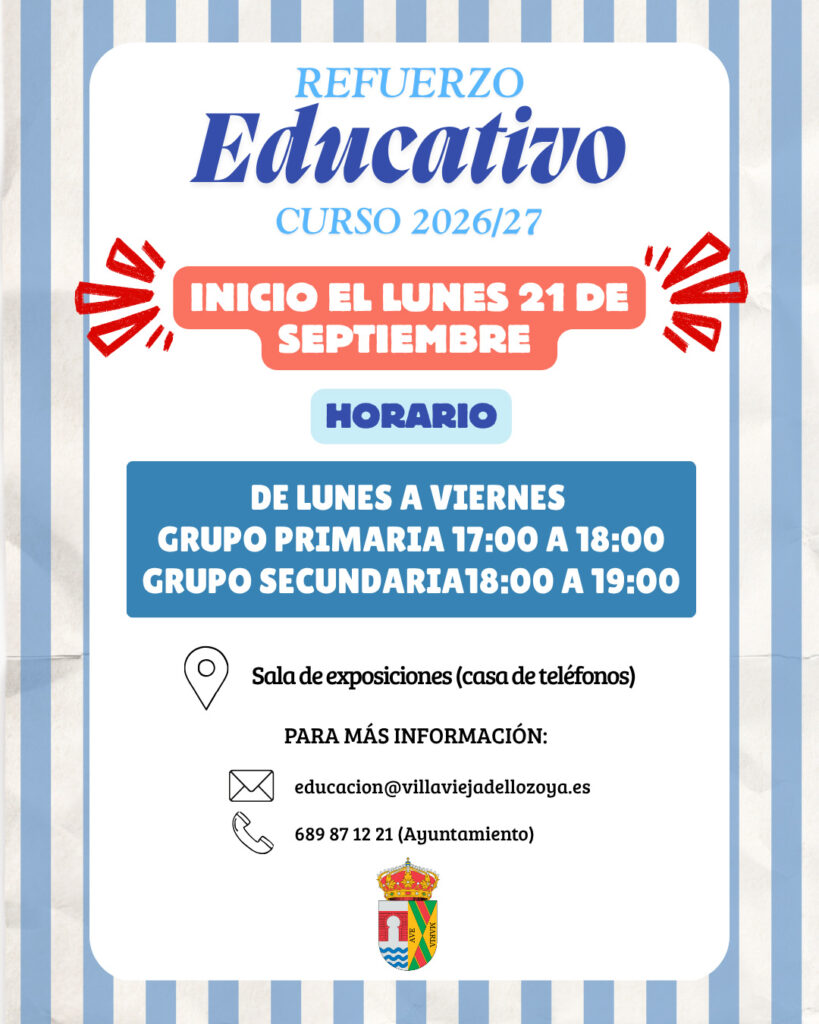 Refuerzo educativo curso 2026/27