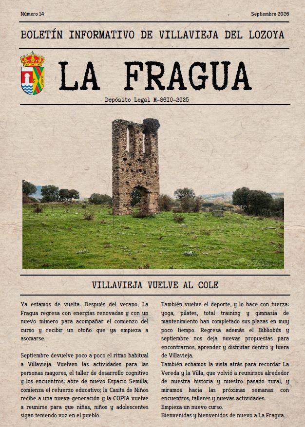 Boletín informativo LA FRAGUA, septiembre 2026