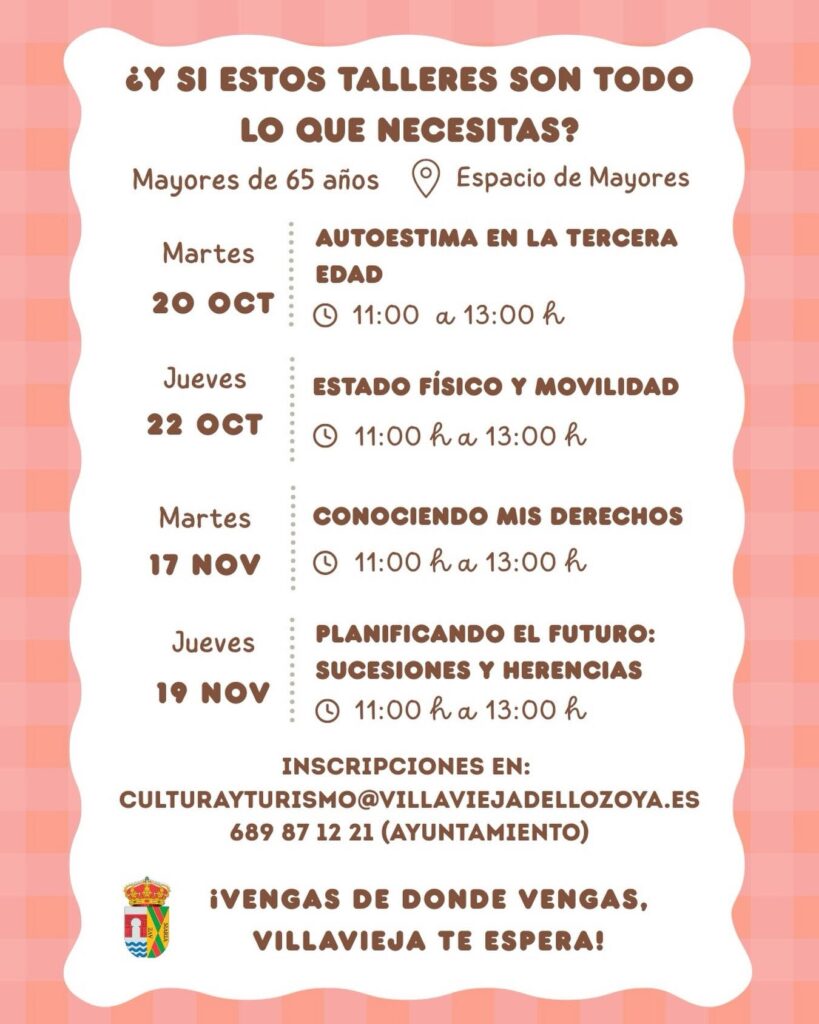 Talleres para mayores de 65